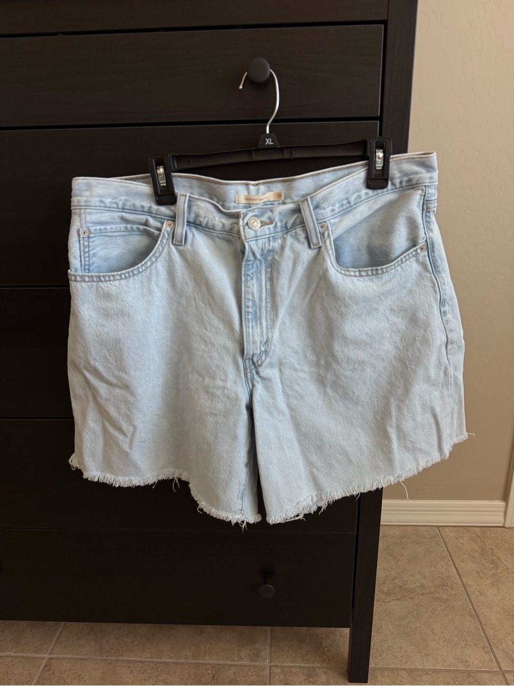 Levi's Light Blue High-Rise Denim Cutoff Shorts